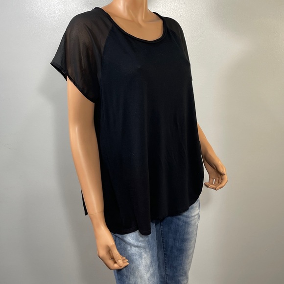 *Forever 21 Women's Black Round Neck Short Sleeve Top Size 18 - Picture 6 of 8